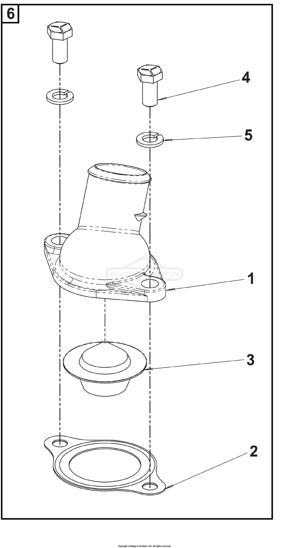 Engine Group - Thermostat Diagram and Parts List for 076650-02  Briggs and Stratton Generator